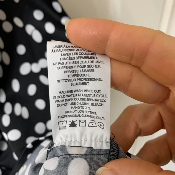 🌷3 for$25🌷Smart Set, US S (Fits Up to US M), Black & White Polka Dot Dress - Picture 8 of 8